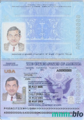 Nowy szablon paszportu USA 2020 w formacie PSD